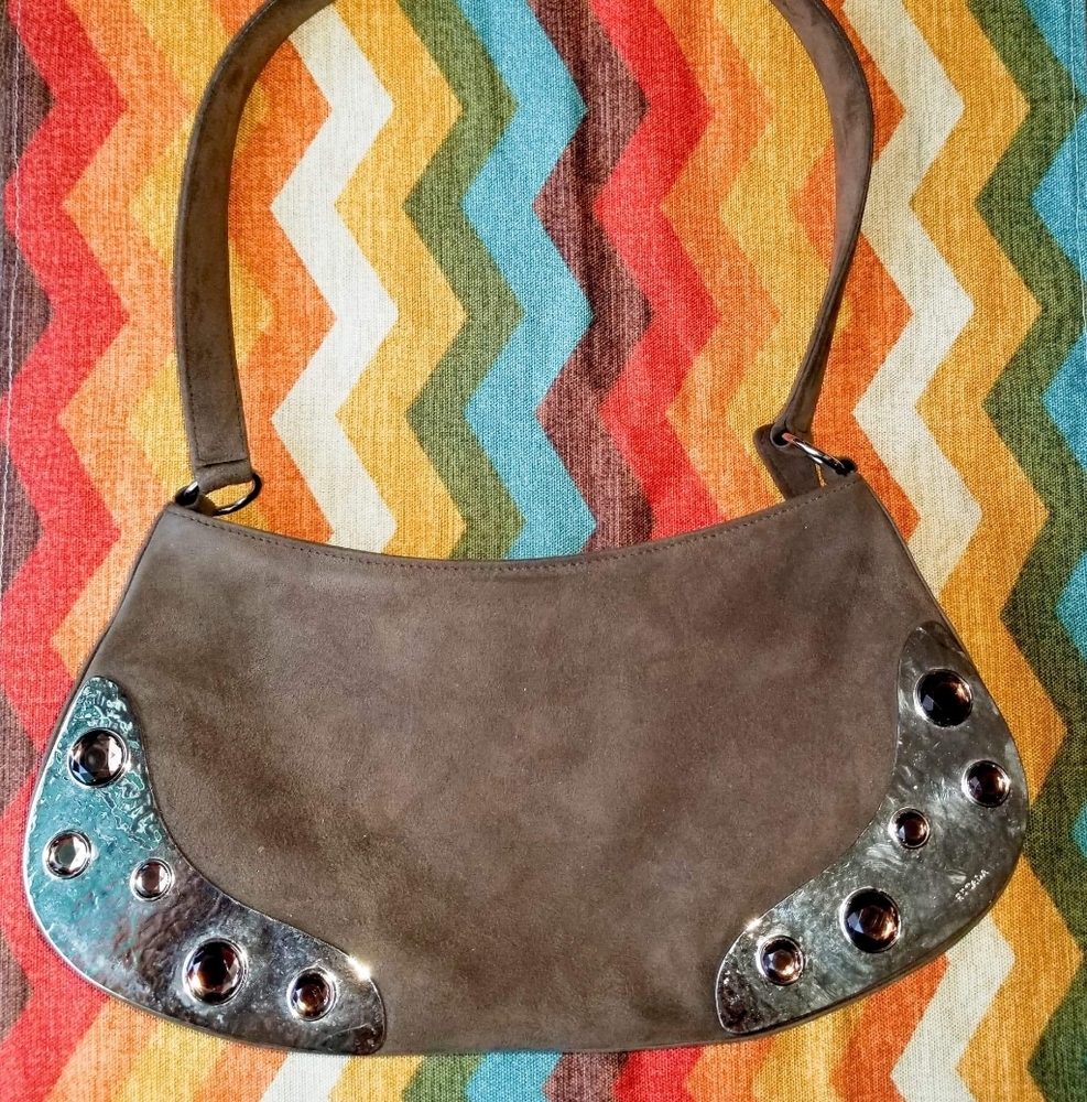 Authentic Escada purse with brass plates and bling